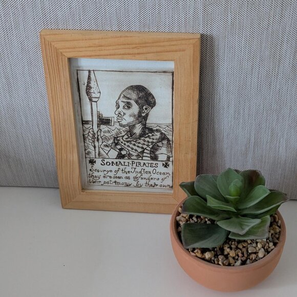 Intaglio Print Framed - Handcrafted - Artwork -Signed - Somali Pirates - African - Picture 3 of 8